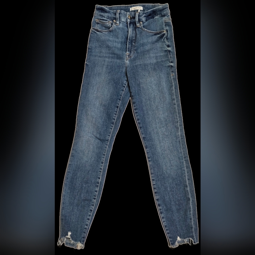 Size 00 Good American Good Waist Crop Jeans
